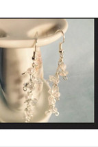 sparkling dangling cluster earrings beaded pearl tone pierced (several available - $18.99
