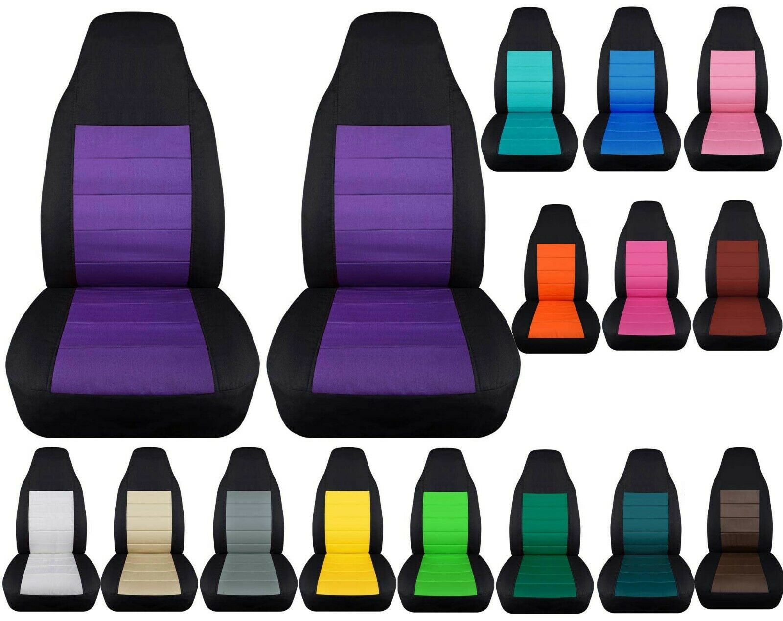 Front set Car seat covers Fits Chevy S10 trucks 94-04 BUCKET SEATS  23 Colors