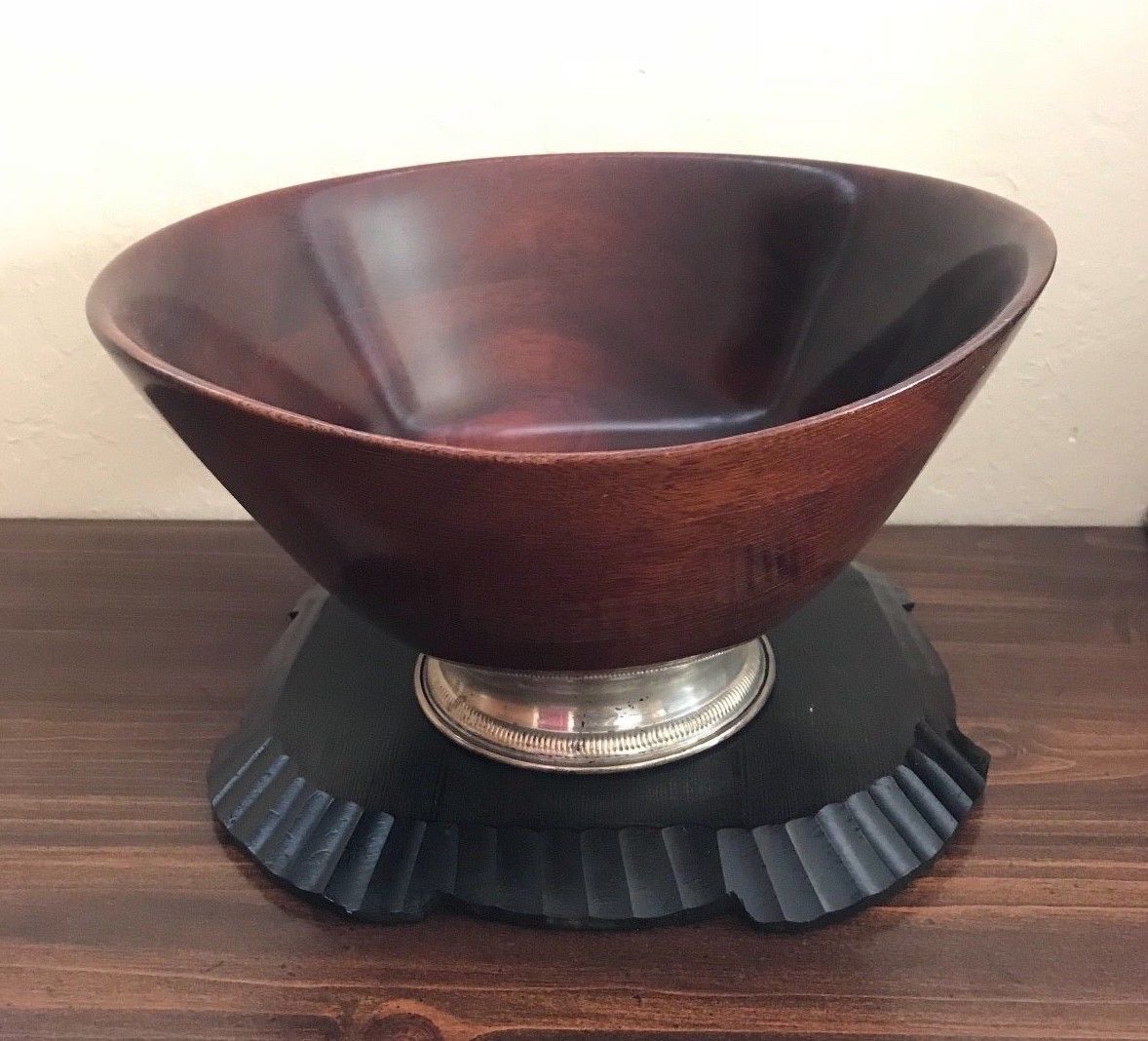 Handturned Wooden Bowl Gold Iroko Hand turned A14
