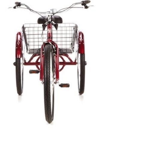 Adult Tricycle 26" Three Wheeled Bikel Schwinn Red Vintage Basket