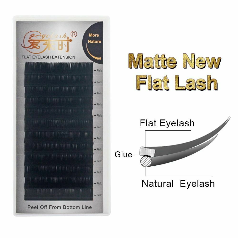 Flat Eyelash Extension Split Tips Ellipse Faux Soft Matte Cilia Individual