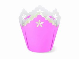 Wilton Pink Flower Pleated Eyelet Baking Cups, 15 Count - $4.81