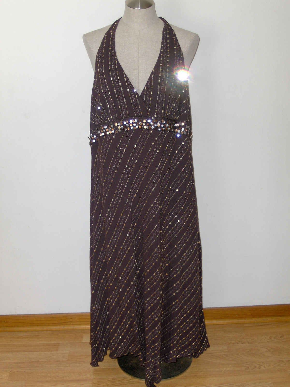 Torrid Brown Halter Top Dress Womens Sequined 2X Plus Size Gals Dresses