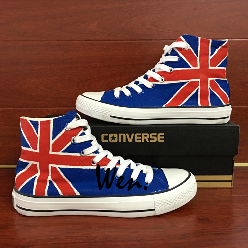 Converse Unisex Hand Painted Shoes UK British Flag Union Converse Unisex Hand Painted Shoes UK British Flag Union
