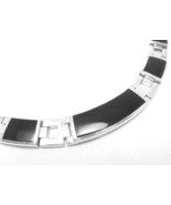 Sterling Silver Rectangle Black Onyx Link 17&quot; Choker Necklace - $169.00