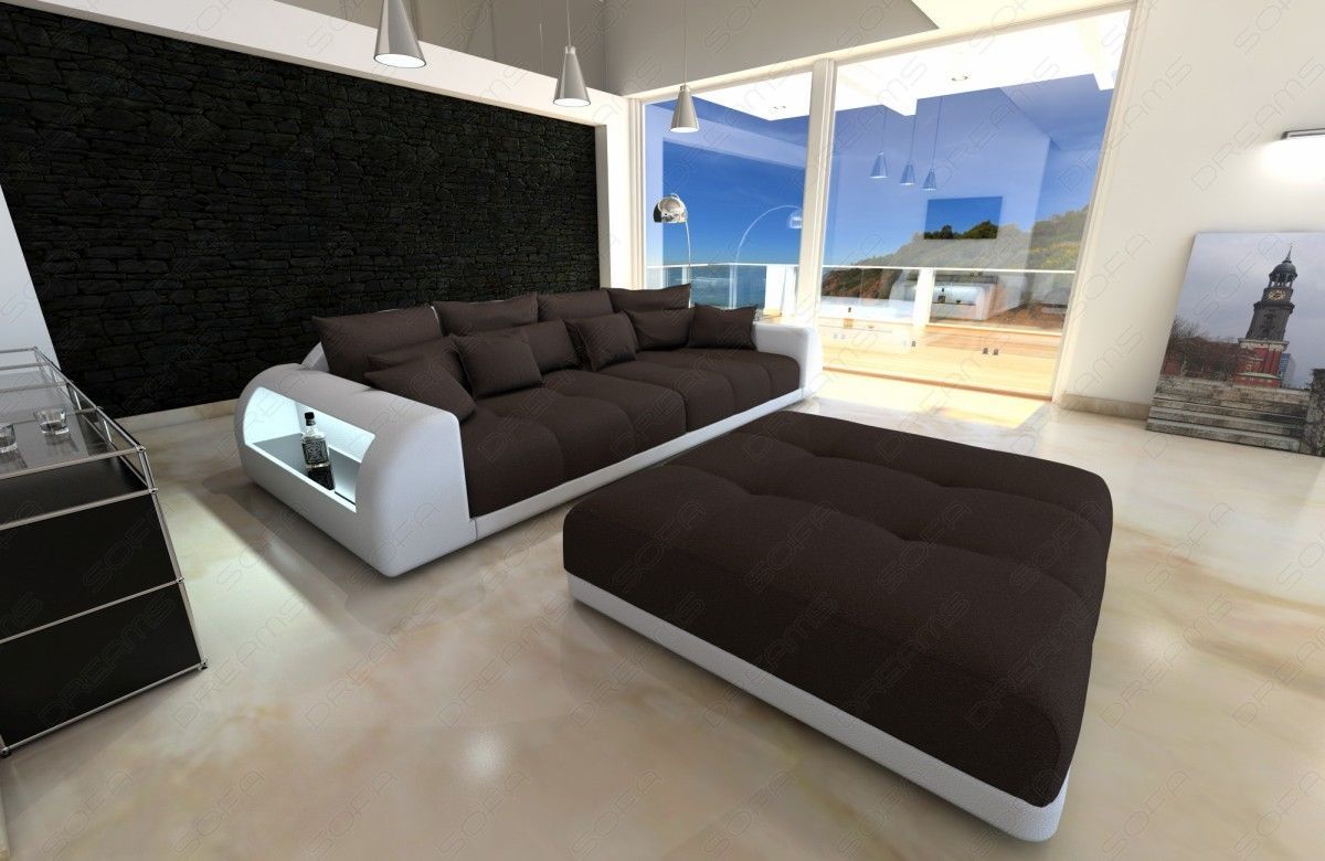XXL Big Sectional Sofa Bed MIAMI with LED Lights RGB colour selection Sofas, Loveseats & Chaises