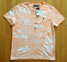 Polo Ralph Lauren Men&#39;s Size Medium Aloha Hawaii Orangea Graphic T-Shirt - $68.29