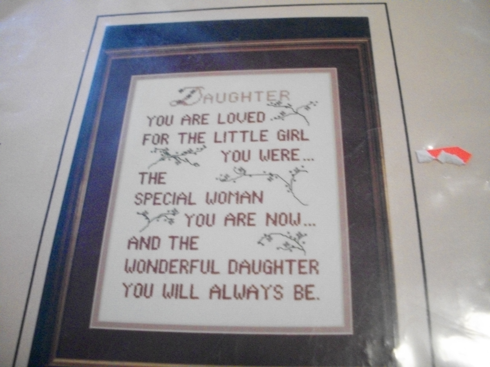 Daughter Cross Stitch Kit: Comes with Fabric, Floss, Needle & Directions - $15.00