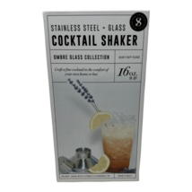 Cocktail Shaker Stainless Steel Heavy Glass Barware  - $19.79
