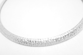 Sterling Silver 17&quot; Hammered Finish Omega Necklace - $69.00