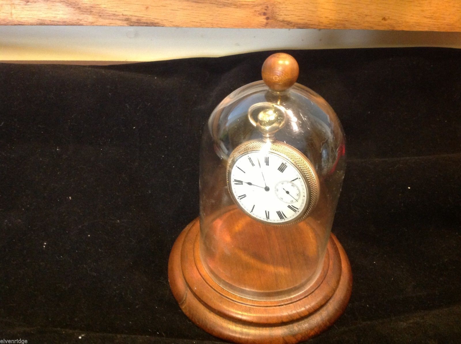 Antique Elgin Pocket watch gold case engraved from estate in display