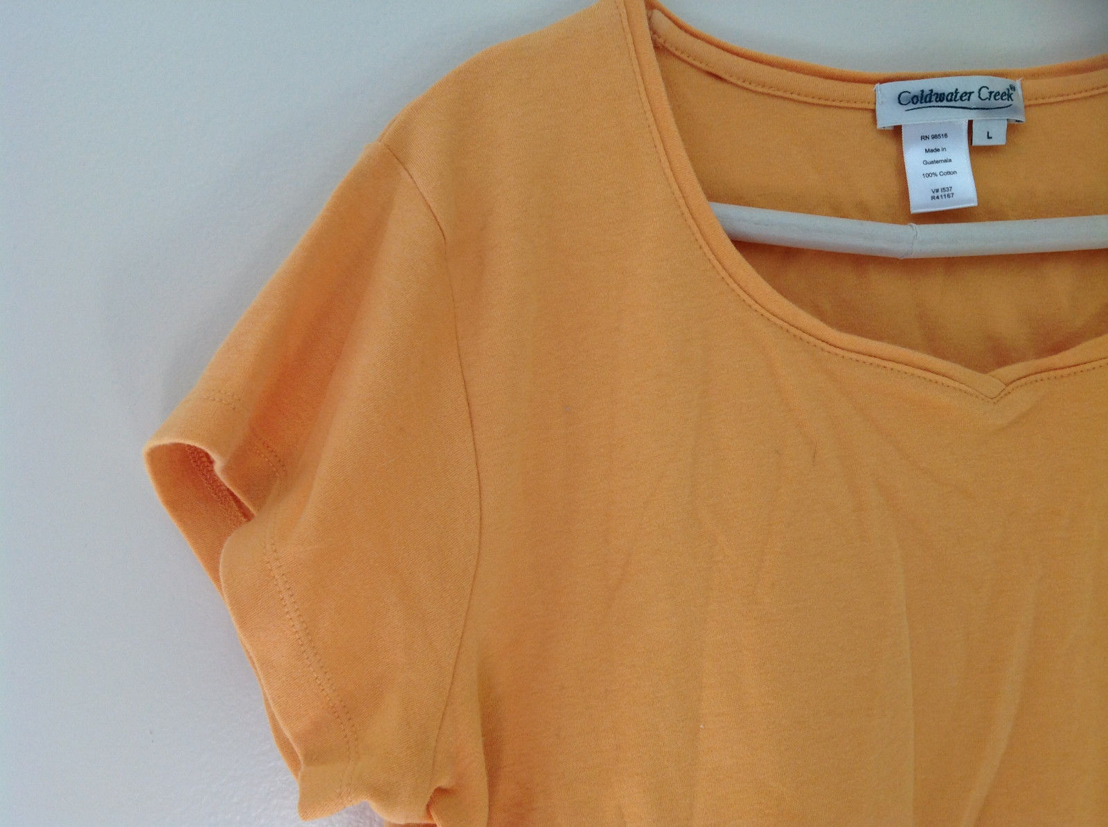 Coldwater Creek Golden Yellow V-neck Short Sleeve Top Size Large - Tops