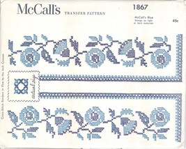 mccalls transfer #1867 cross stitch borders (in 5 to inch crosses) c1954 - $5.00