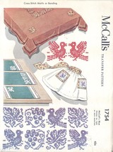 mccall&quot;s transfer  #1754  cross stitch motifs or banding c1952 - $5.00
