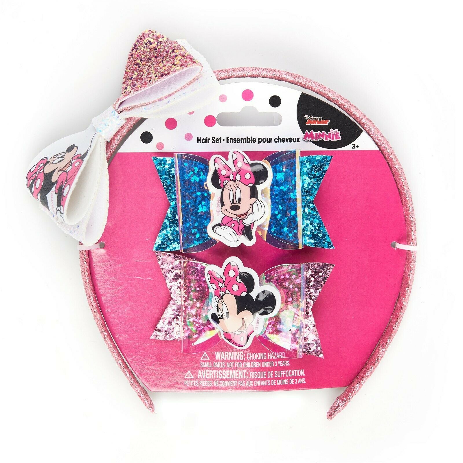 Disney Junior Minnie Mouse Hair Set, 3 Pieces - New