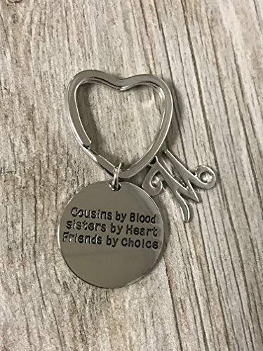 Personalized Cousin Keychain, Custom Cousin Gift- Cousins by Chance, Friends by