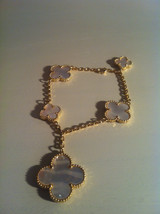 Hand Crafted Mother of Pearl Clover Bracelet - $75.00