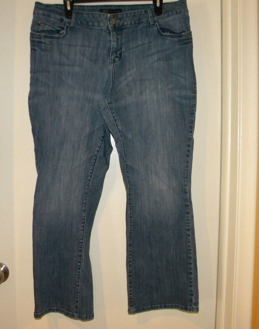 MOSSIMO WOMEN'S BOOT CUT PREMIUM denim STRETCH JEANS sz 16 W / S short ...