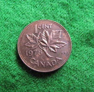 Canada 1978 1 Cent Copper One Canadian Penny Coin #1-10 - Small Cents