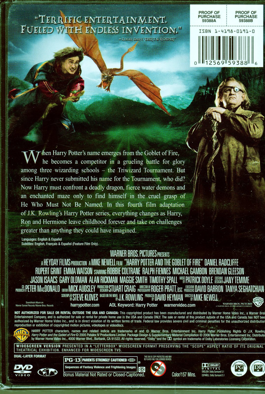 Harry Potter and the Goblet Of Fire - DVD - Widescreen Edition - DVDs ...