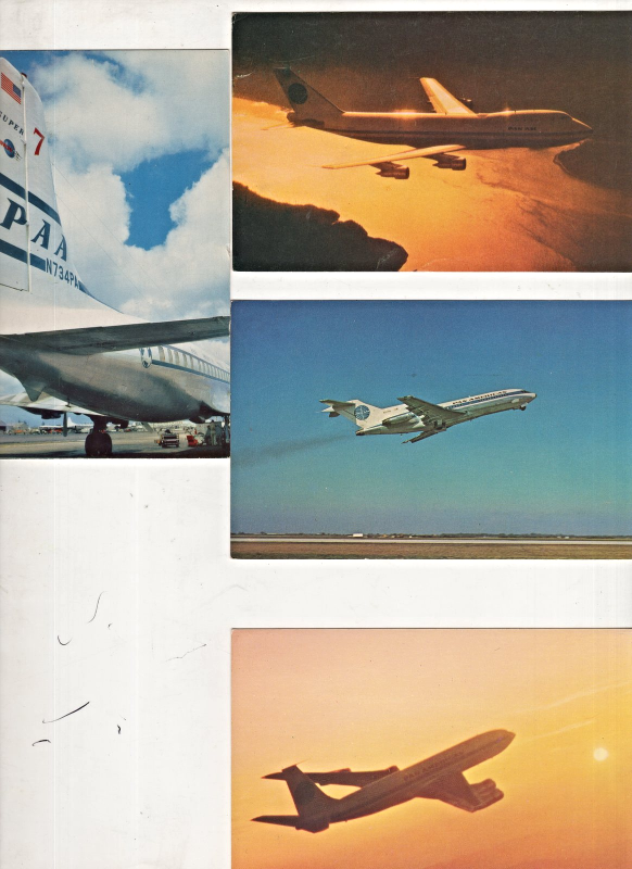 Pan Ams Airlines (4 Postcards) Pan Am