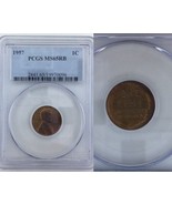 1957 Lincoln Cent 1C PCGS MS65RB - Colorful Rainbow Toning 20180016 - $27.10