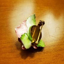 Rose Brooch, Ceramic Flower Lapel Pin, Made in England, Mid Century Jewelry image 5
