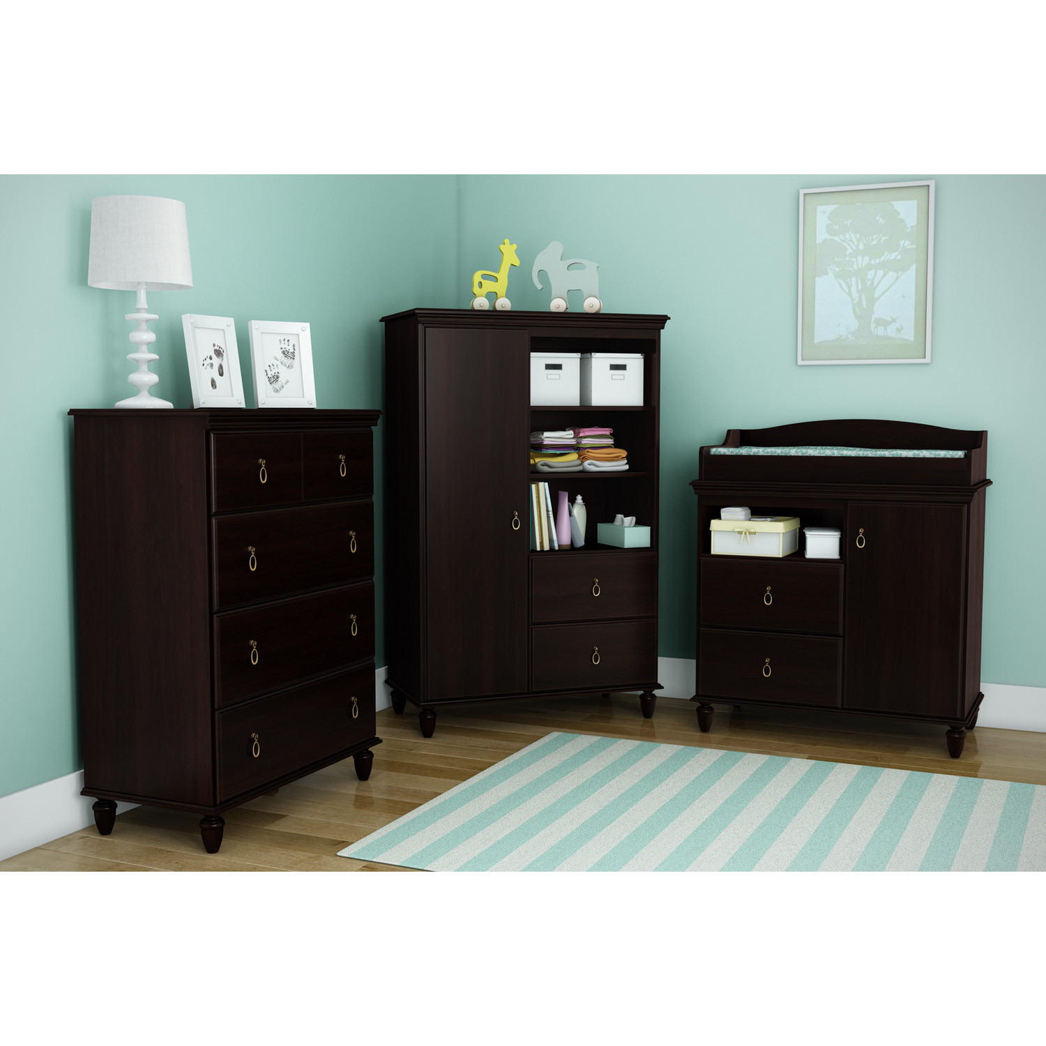 Kids Armoire Wardrobe Bedroom Storage Cabinets Wood ...