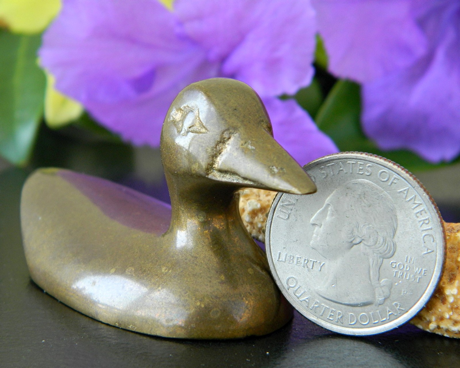 Vintage Brass Duck Bird Mini Paperweight Decorative Small Figurine Ducks