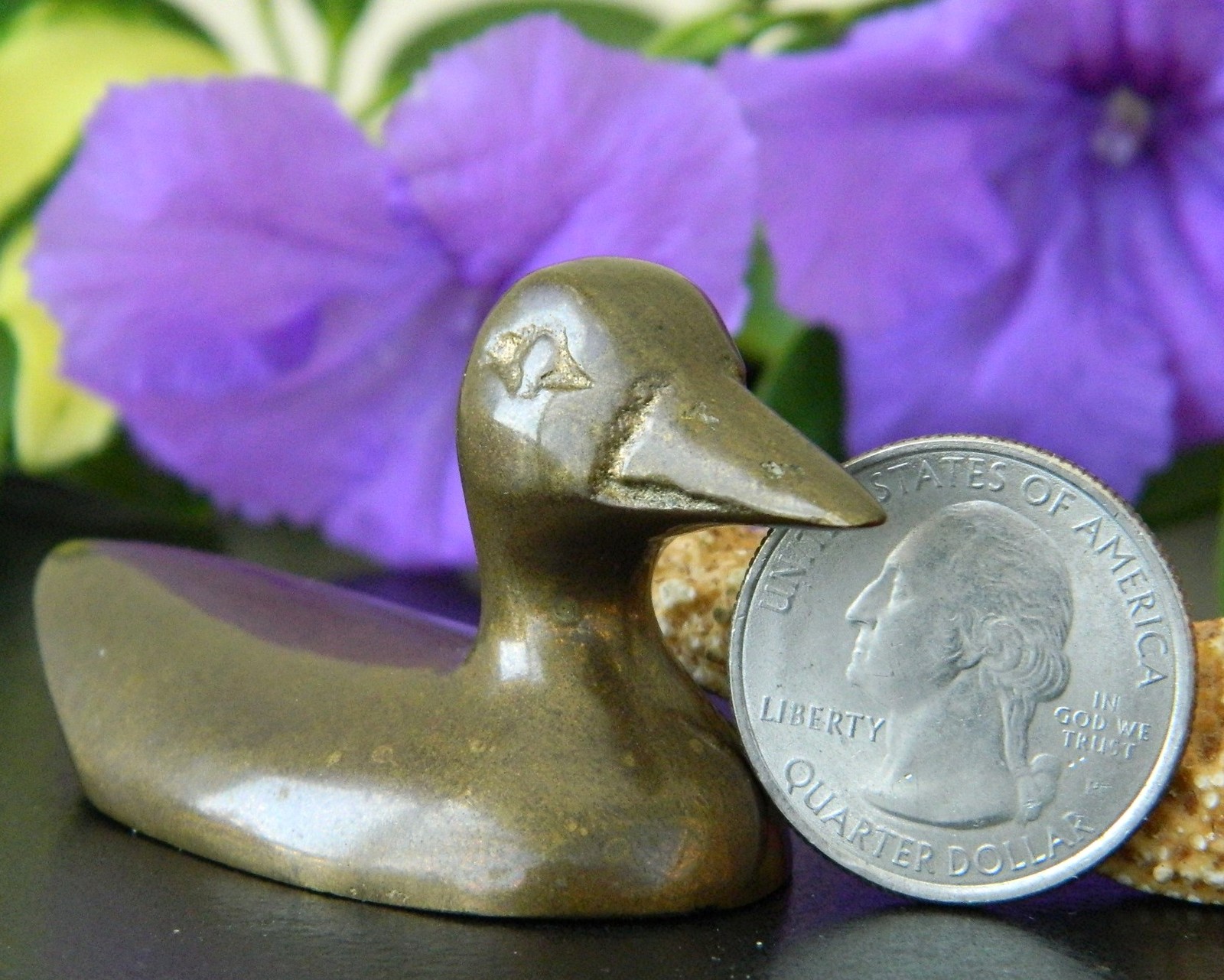 Vintage Brass Duck Bird Mini Paperweight Decorative Small Figurine Ducks