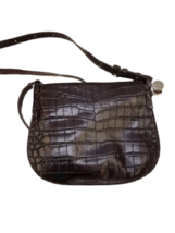 Dooney & Bourke Brown Croc Alligator Leather Embossed Crossbody Bag Made Italy image 8