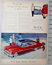 1954 Buick Vintage Print Ad GM General Motors Red V8 Super Sedan Hotel D... - $11.83