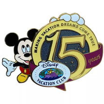 Disney DVC Member Exclusive Disney Vacation Club 15 Years Mickey Mouse pin - $15.68