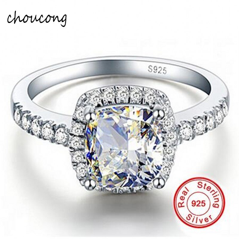 Promotion!! GALAXY 925 Sterling Silver RING Luxury 4 Carat CZ Diamond Crystal We