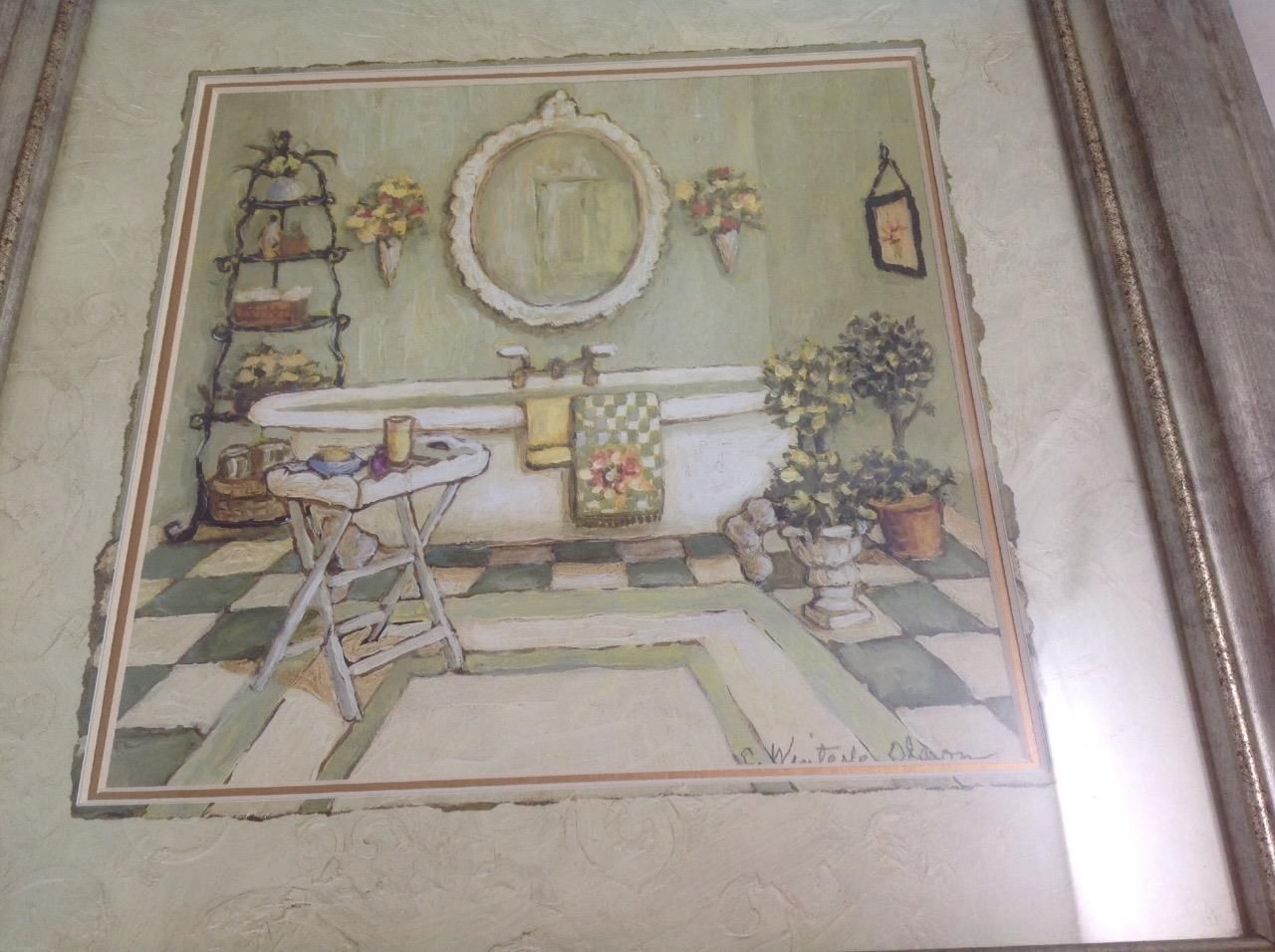 C. Winterle Olson, Bathroom Art, Framed/Matted, Vintage Bathroom