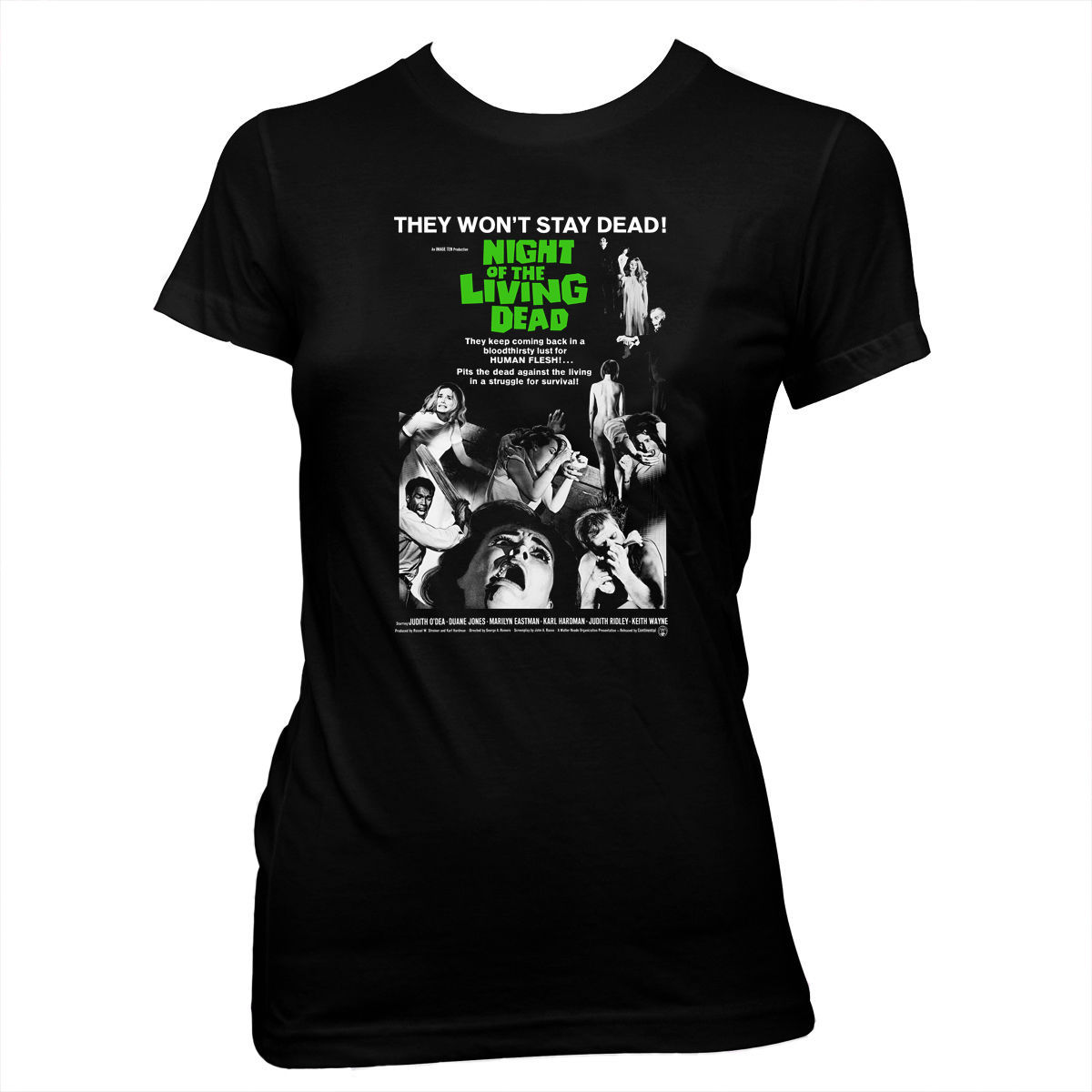 Night of the Living Dead - Movie Poster - Screened Women's 100% cotton t-shirt