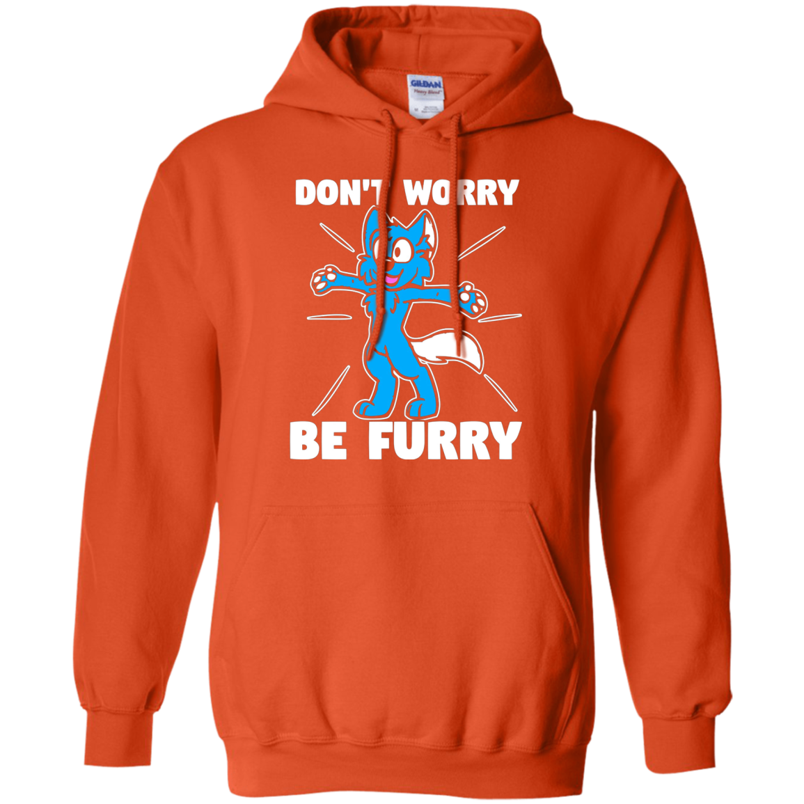 Furry Fandom Don't Worry Be Furry Wolf Fox Pullover Hoodie 8 oz ...
