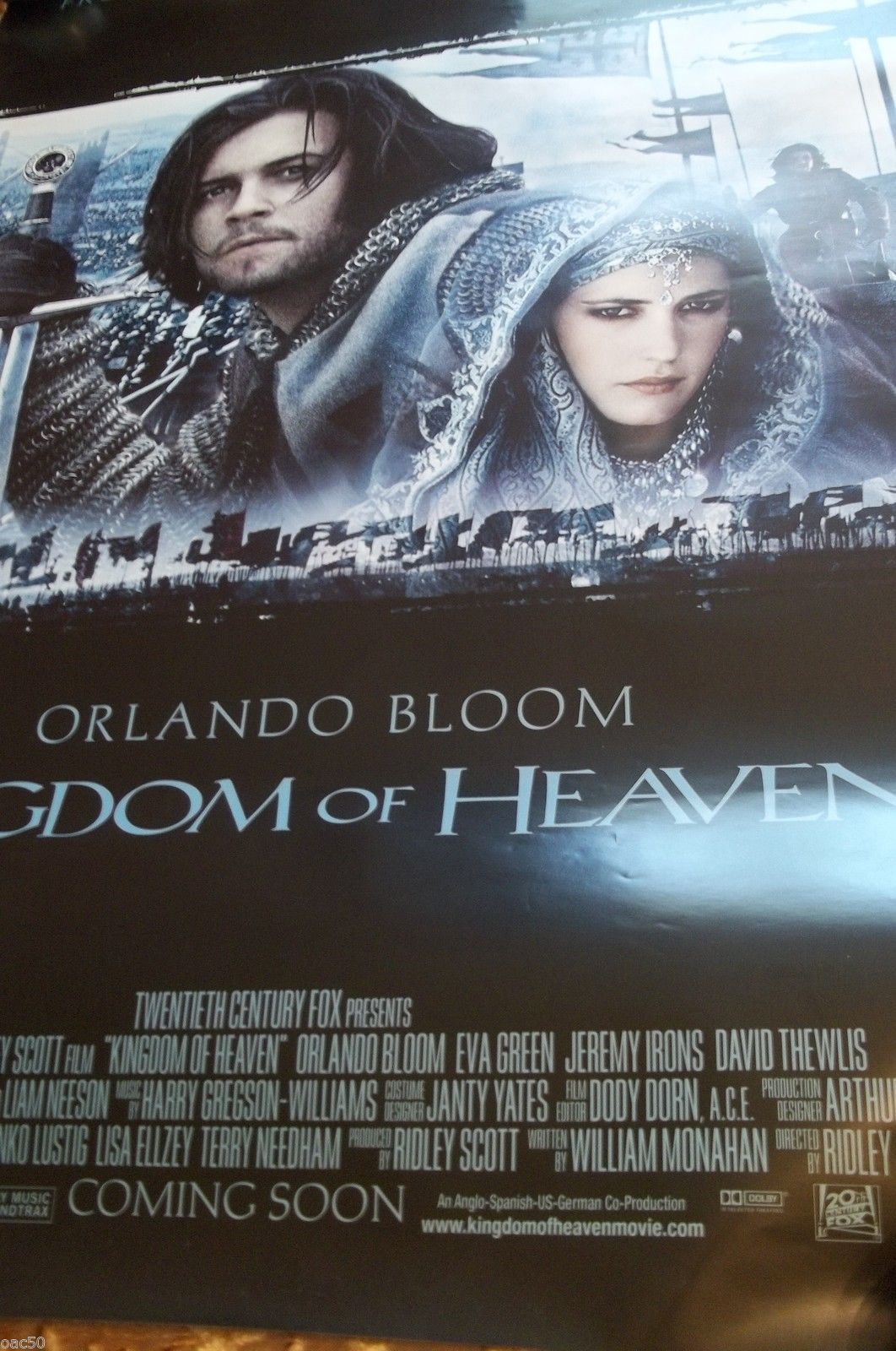 KINGDOM OF HEAVEN Movie POSTER 27x40 Orlando Bloom Liam Neeson Jeremy Irons Eva 2000Now KINGDOM OF HEAVEN Movie POSTER 27x40 Orlando Bloom Liam Neeson Jeremy Irons Eva 2000Now