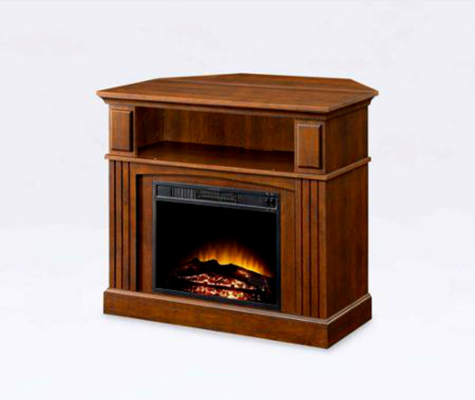 Corner Electric Fireplace Mantel  Heater Entertainment TV Console Stand Media  Fireplaces