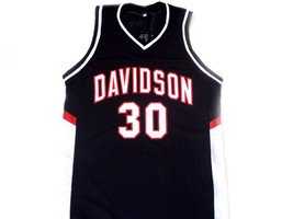 Stephen Curry Custom Davidson College Wildcats Basketball Jersey Black Any Size image 4