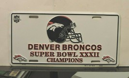 Denver Broncos Nfl Super Bowl Xxxii Champions Metal License Plate - $19.75