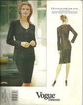 Vogue 1705 Designer Donna Karan Size 6 8 10 Scoop Neck Suit Pattern Uncu... - $14.69