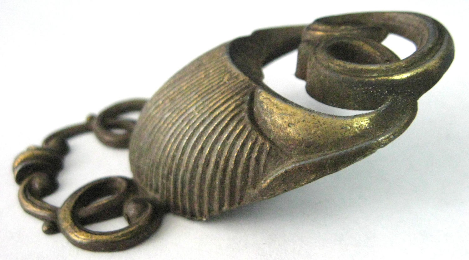 Edwardian Bronze Drawer Pulls Set of 4 Fancy English Gold Washed Bronze England Drawer Pulls