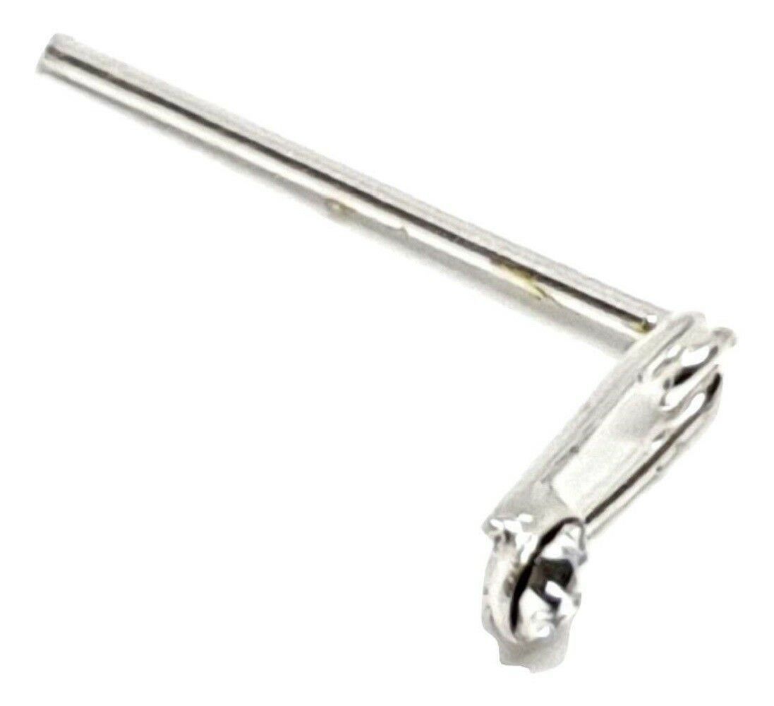 Nose Stud Safety Pin Clear Cz Cubic Zirconia 22g (0.6mm) 10mm Straight