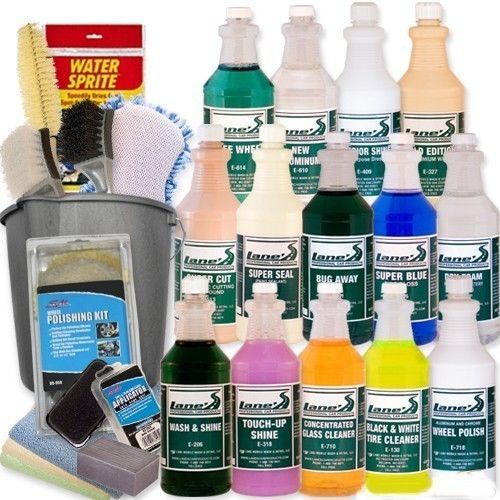 Professional Car Detailing Kit Wash Shine Protect Tools 24 Pc 32 Oz 