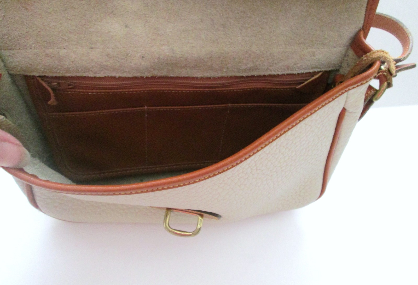 Dooney and Bourke Vintage Equestrian Purse Bone British Tan All Weather