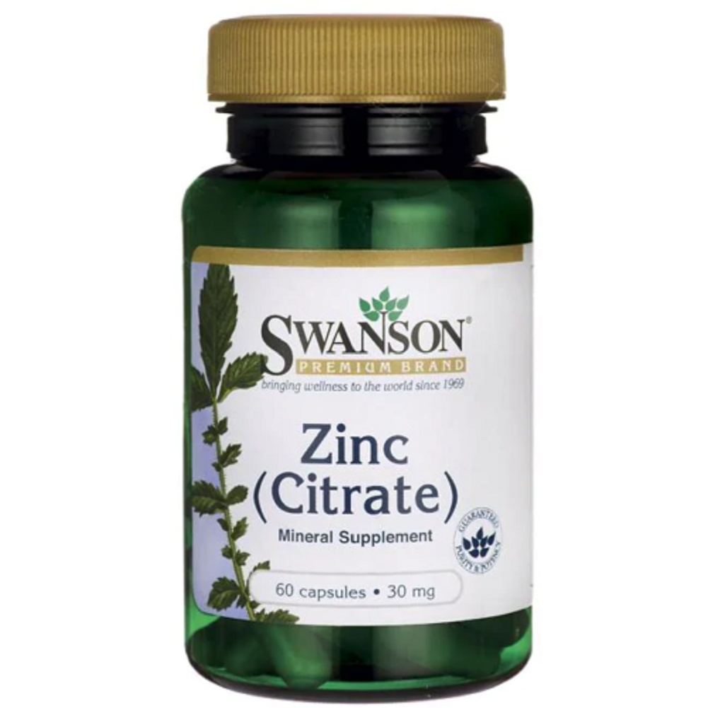 Zinc Citrate, Mineral Supplement, Immune Support 60 Capsule, Swanson Quality NEW