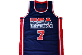 Larry Bird Custom Team USA Basketball Jersey Navy Blue Any Size image 4