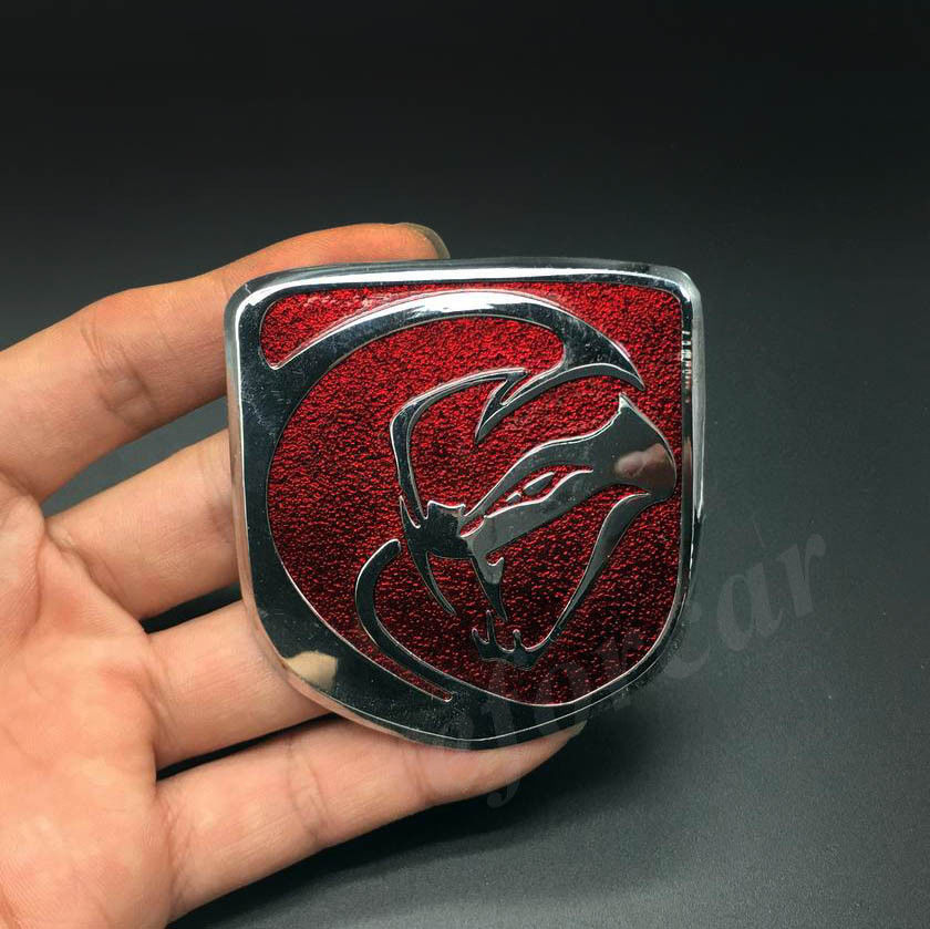 2pcs Car Hood Emblem Badge Decal Sticker For Dodge Ram Viper SRT GTS