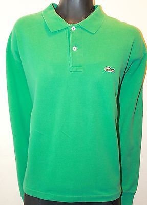 lacoste green long sleeve polo